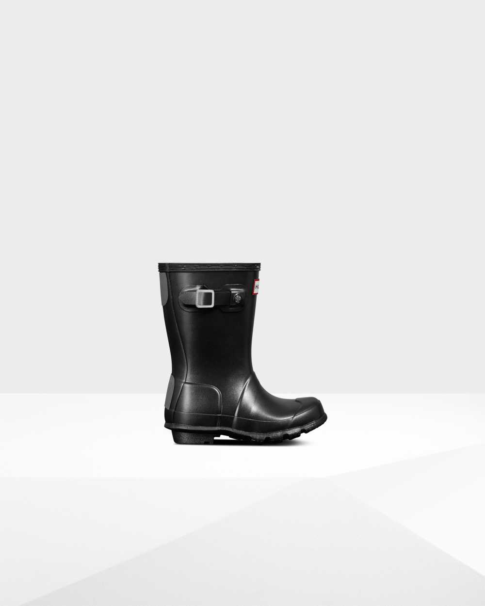 Kids Hunter Original Little Pearlized Rain Boots Black | RXQDCW-374